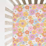 Honey Lemonade Luxury Fitted Crib Sheet with Retro Floral Pattern for Comfortable Baby Sleep - Baby & Toddler