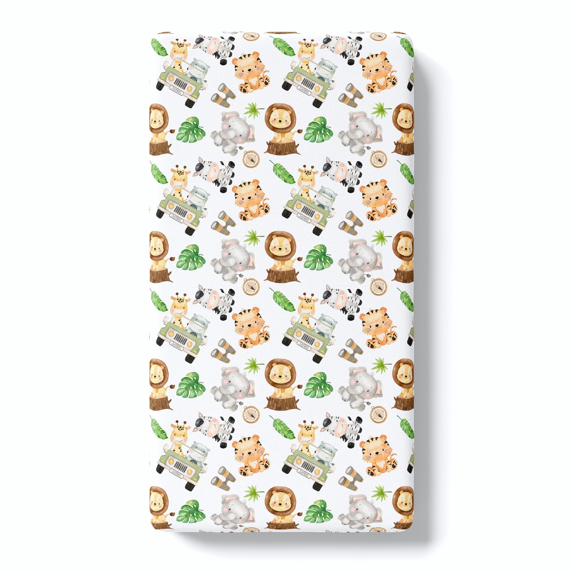 Fitted Crib Sheet Safari Theme Soft Cotton Nursery Bedding Honey Lemonade