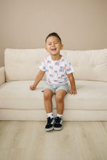Little Joy Co. Flag Print Bamboo Pocket Tee & Shorts