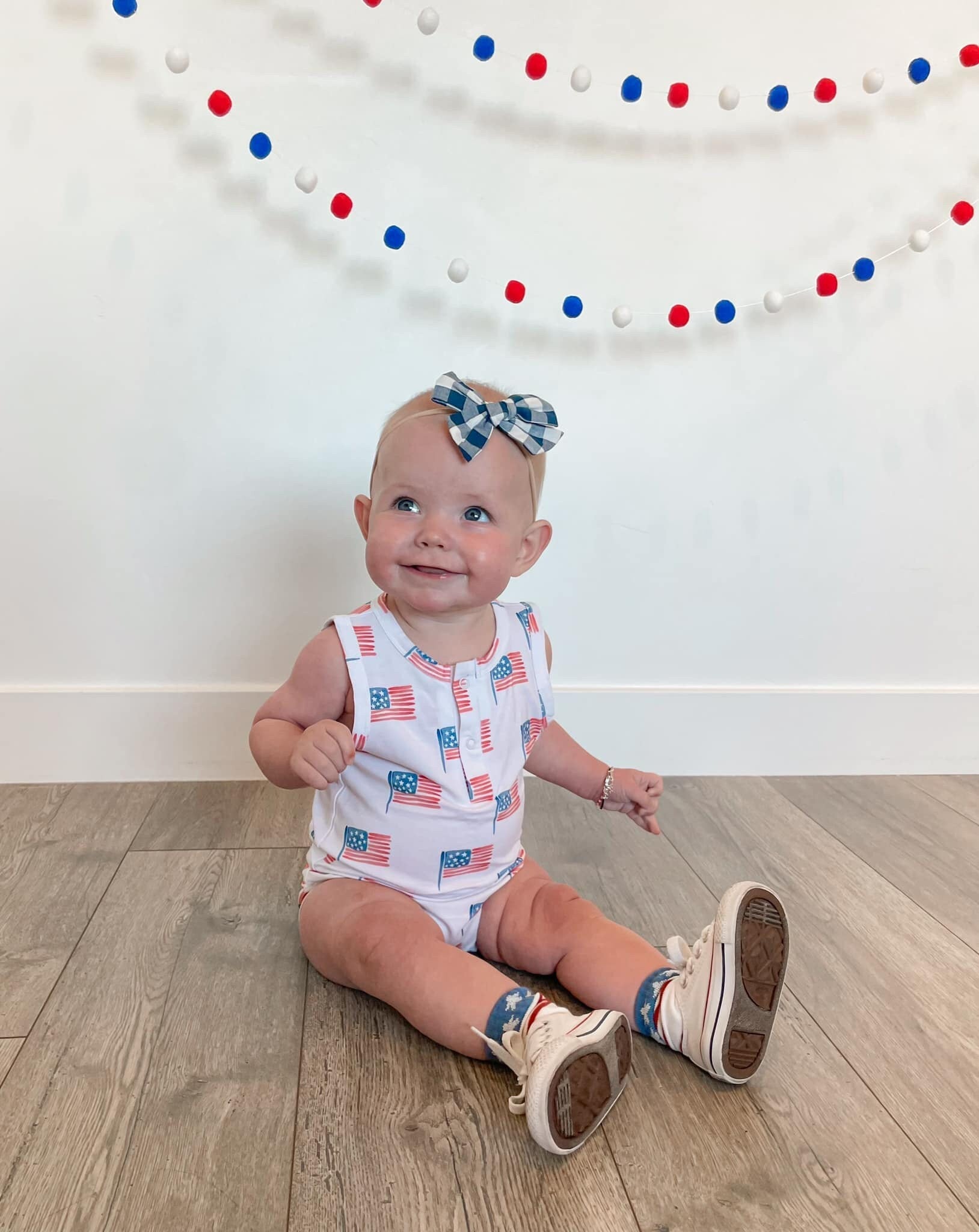 Little Joy Co. Flag Print Bamboo Romper