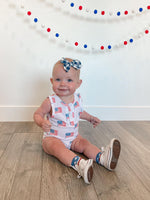 Little Joy Co. Flag Print Bamboo Romper