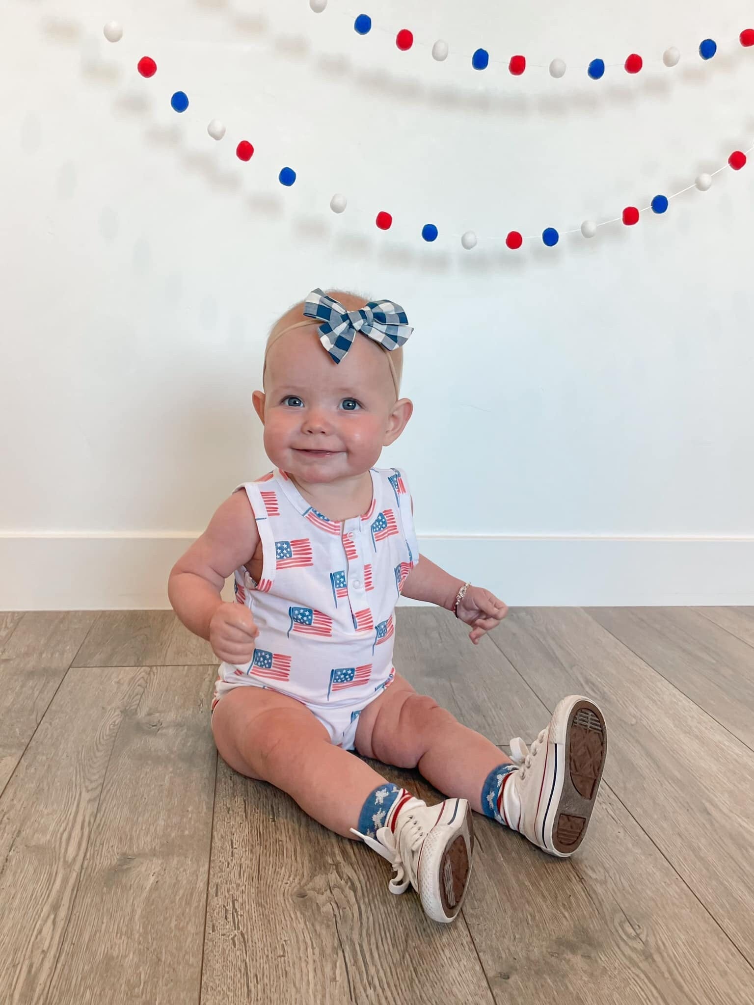 Little Joy Co. Flag Print Bamboo Romper