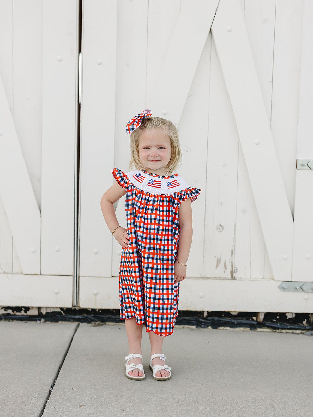 Mebie Baby Flag Smocked Plaid DressEveretts Place