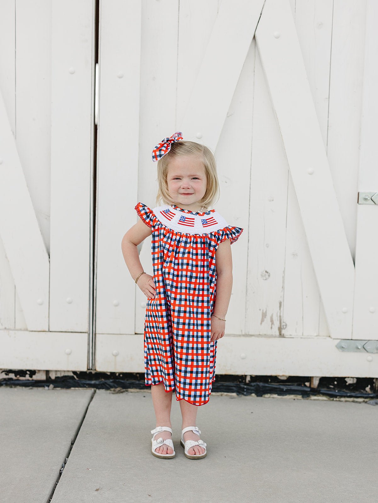 Mebie Baby Flag Smocked Plaid DressEveretts Place
