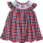 Flag Smocked Plaid Dress - Plaid, Tartan | Everetts Place