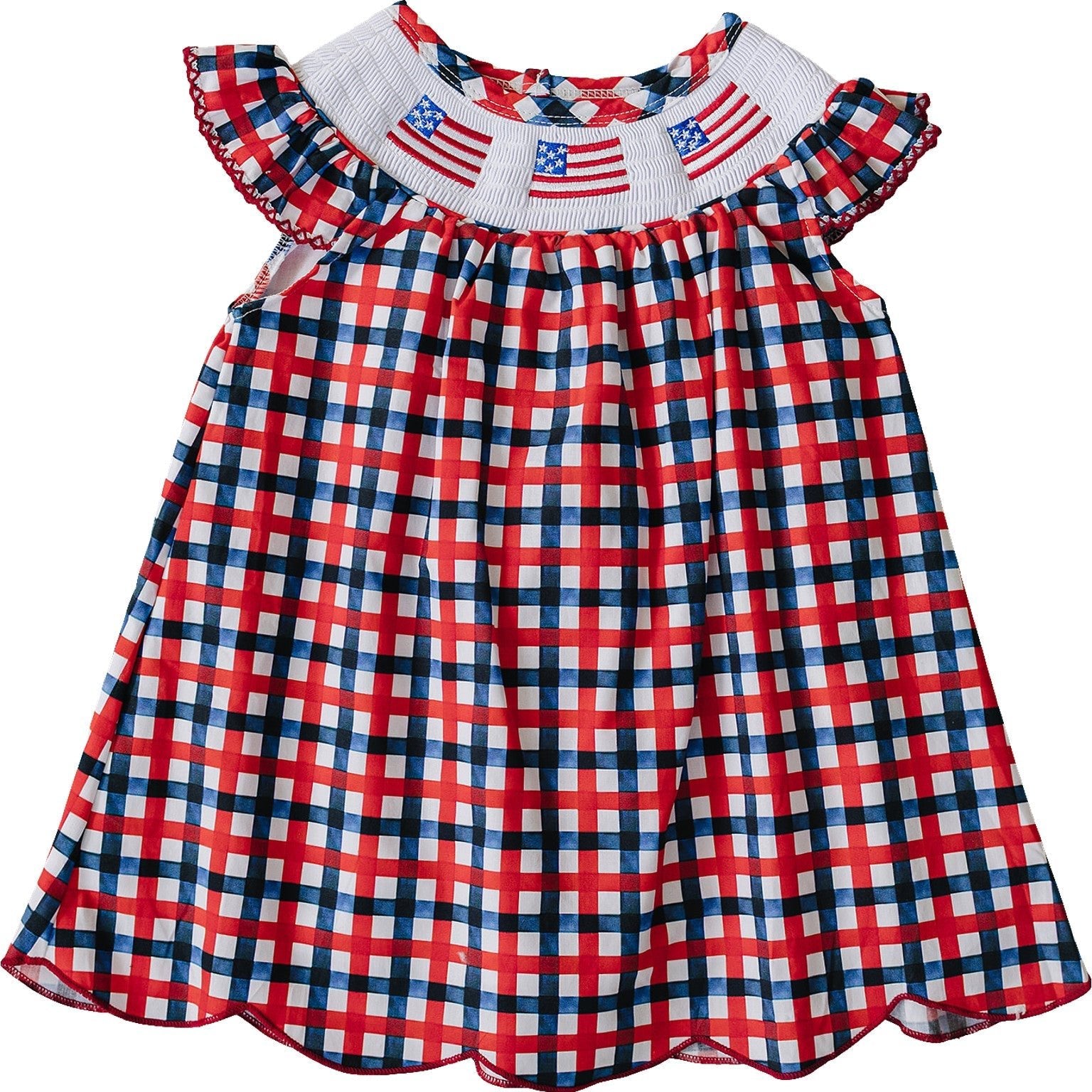 Flag Smocked Plaid Dress - Plaid, Tartan | Everetts Place