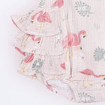 Angel Dear Flamingos - Ruffle Sunsuit - 