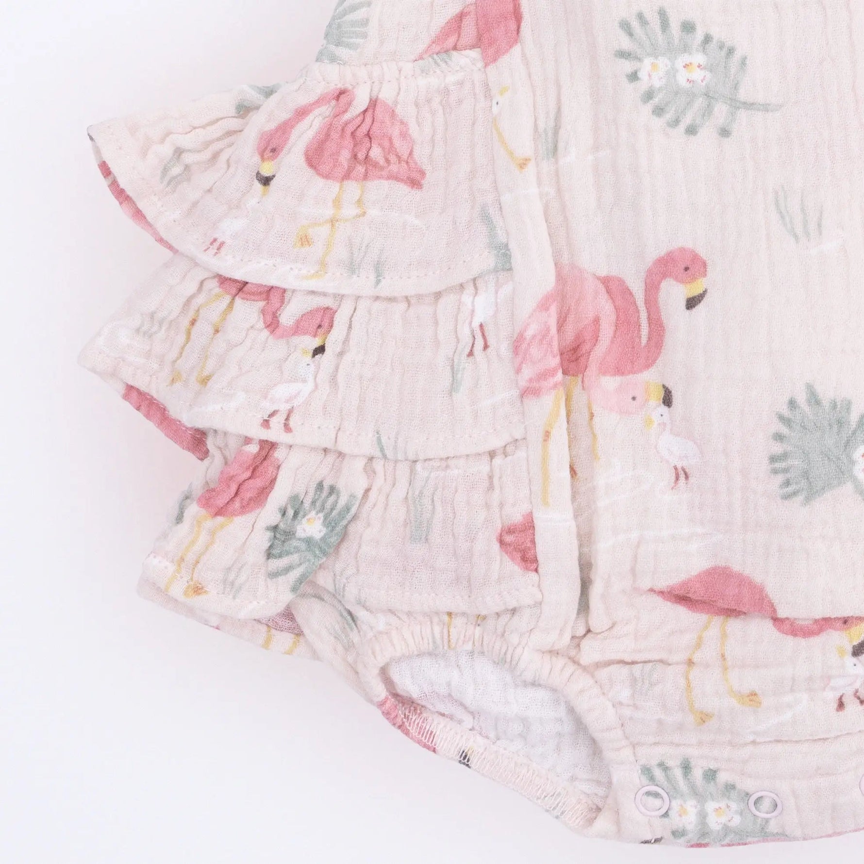 Angel Dear Flamingos - Ruffle Sunsuit - 