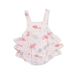 Angel Dear Flamingos - Ruffle Sunsuit - 