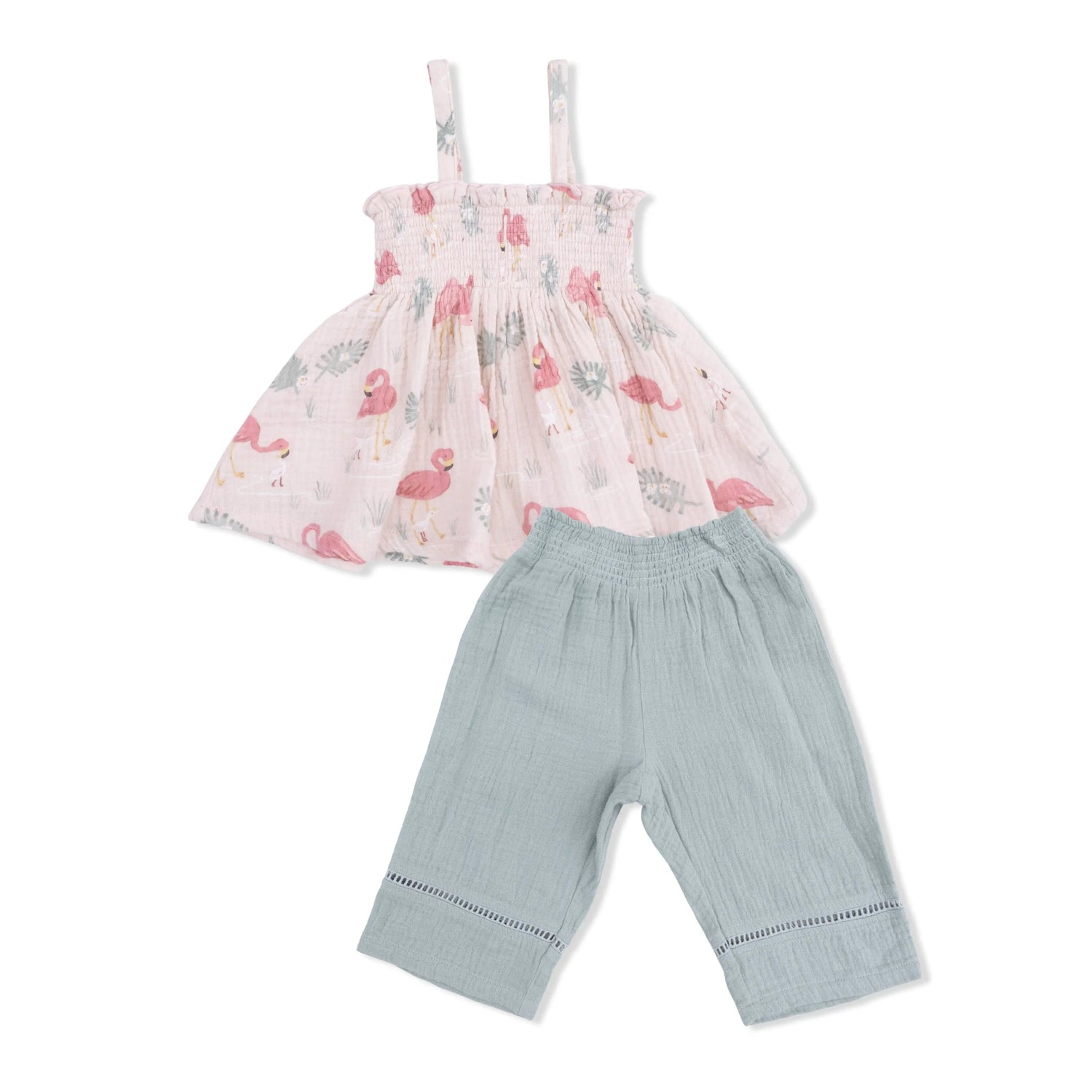Angel Dear Flamingos - Smocked Top & Smocked Waist Pants - 
