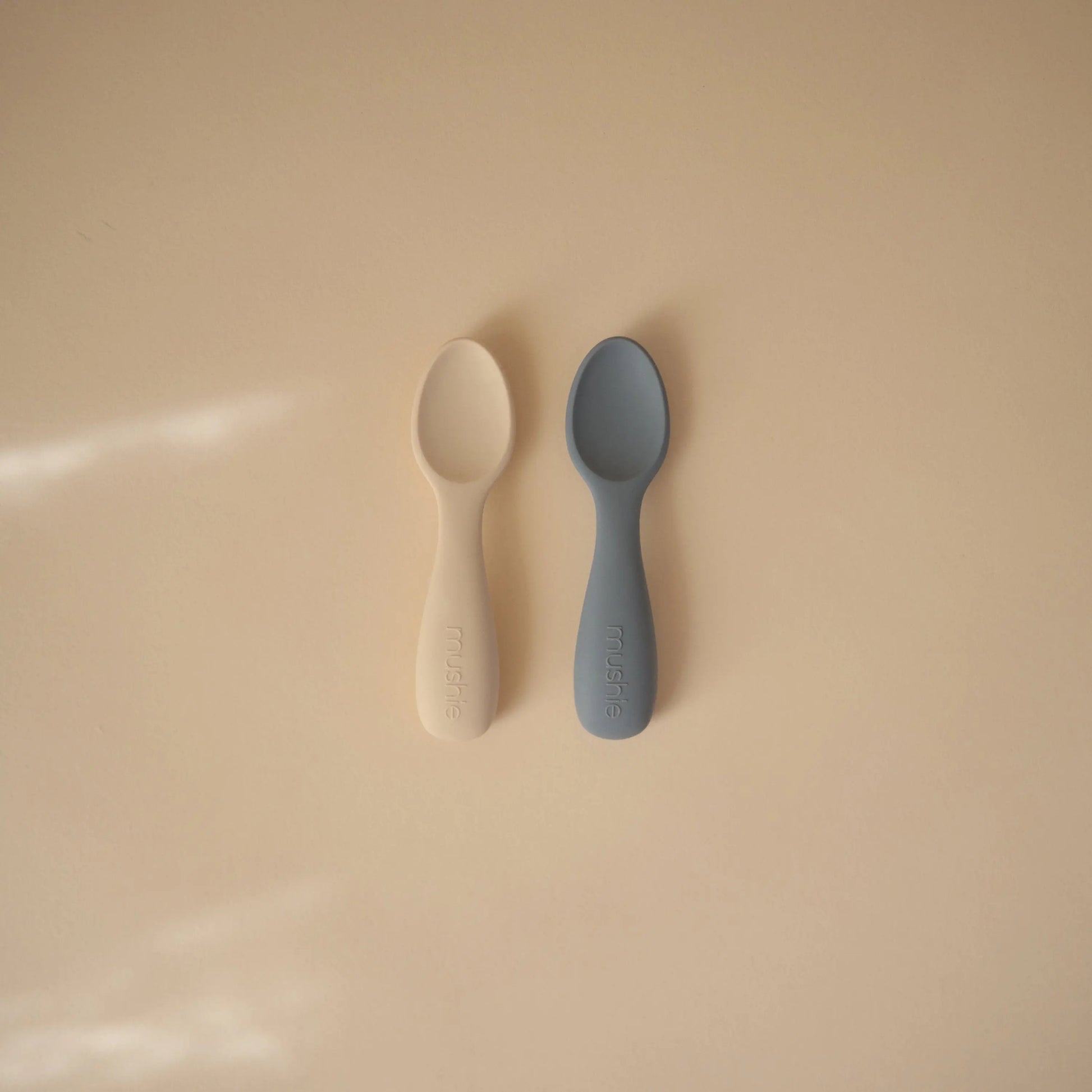 Silicone Toddler Starter Spoons Non Toxic Food Grade Gentle on Gums Easy Grip Handle Mushie