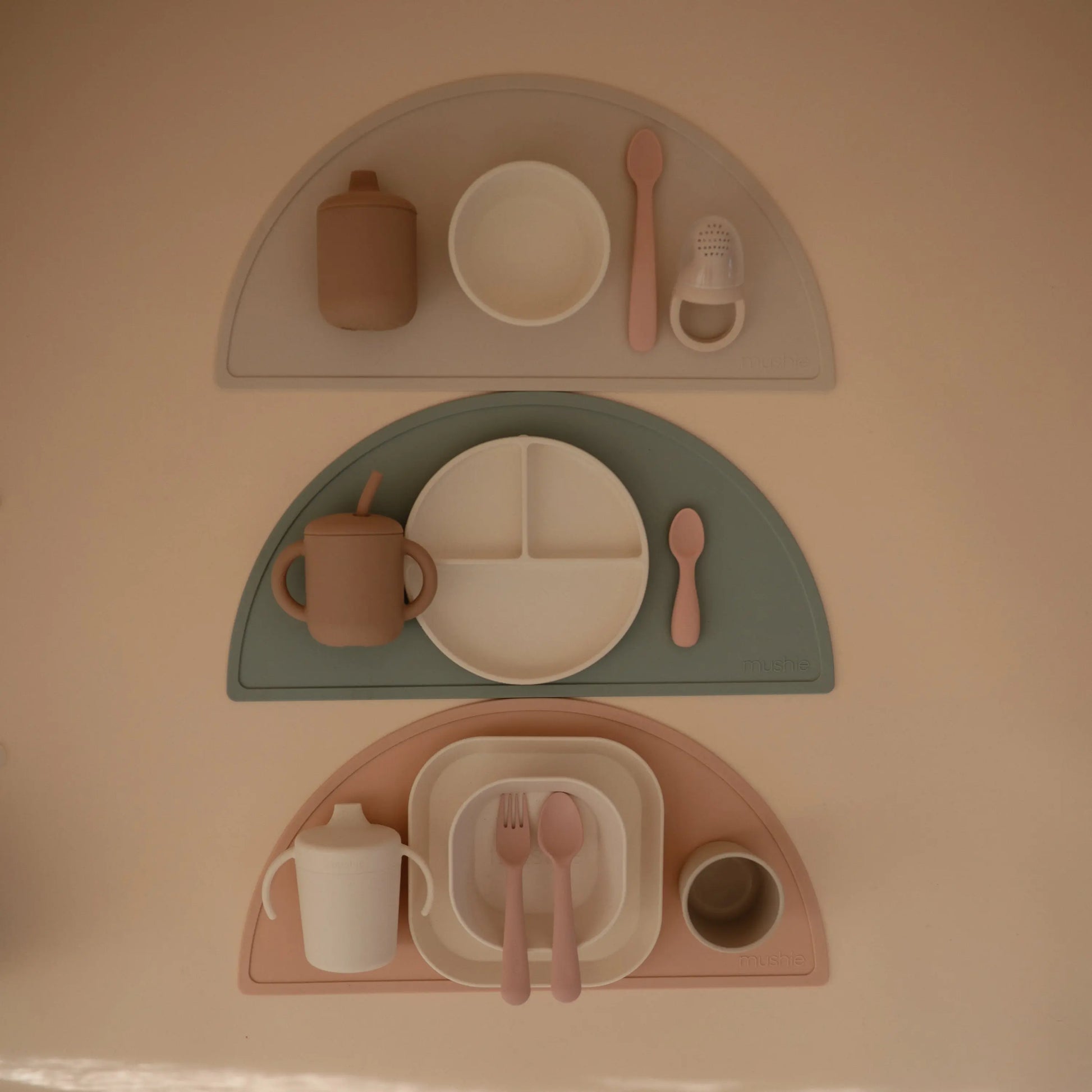 Square Dinnerware Plates for Babies BPA-Free Plastic Microwave and Dishwasher Safe Made in Denmark Mushie