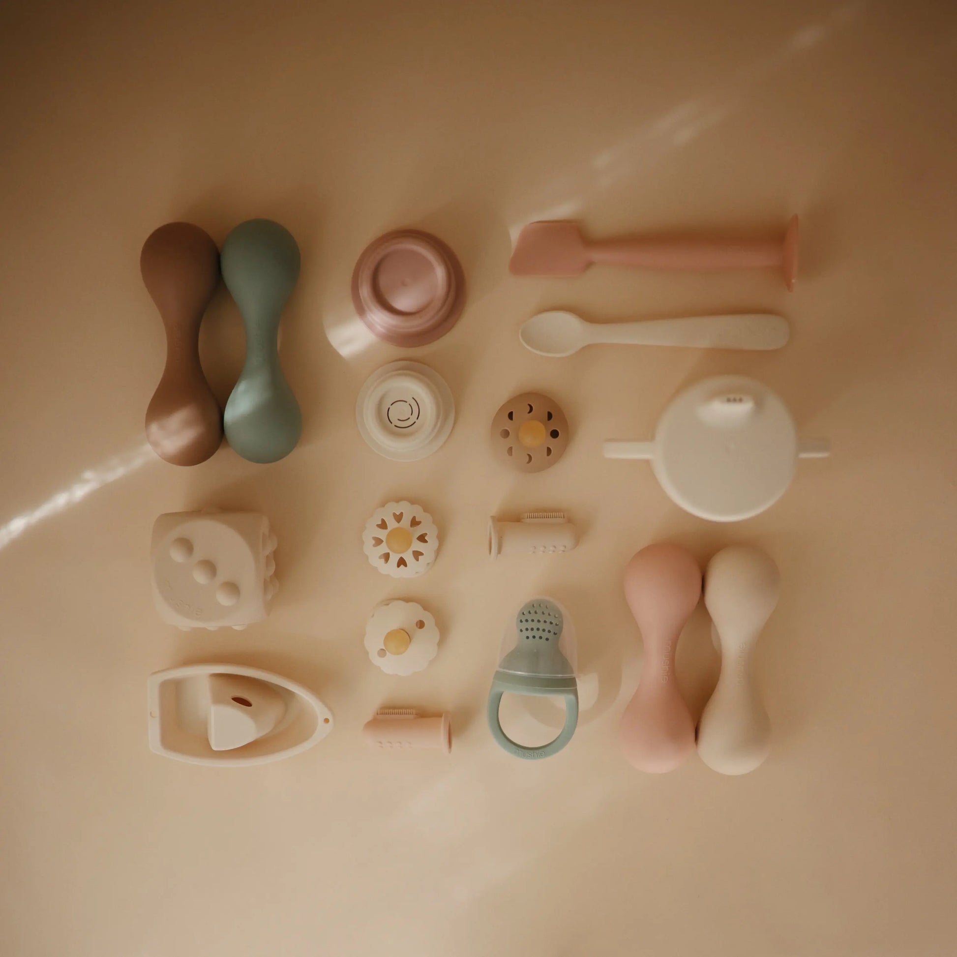 Silicone Baby Rattle Toy for Infants Gentle Sensory Experience Easy to Hold Design Mushie
