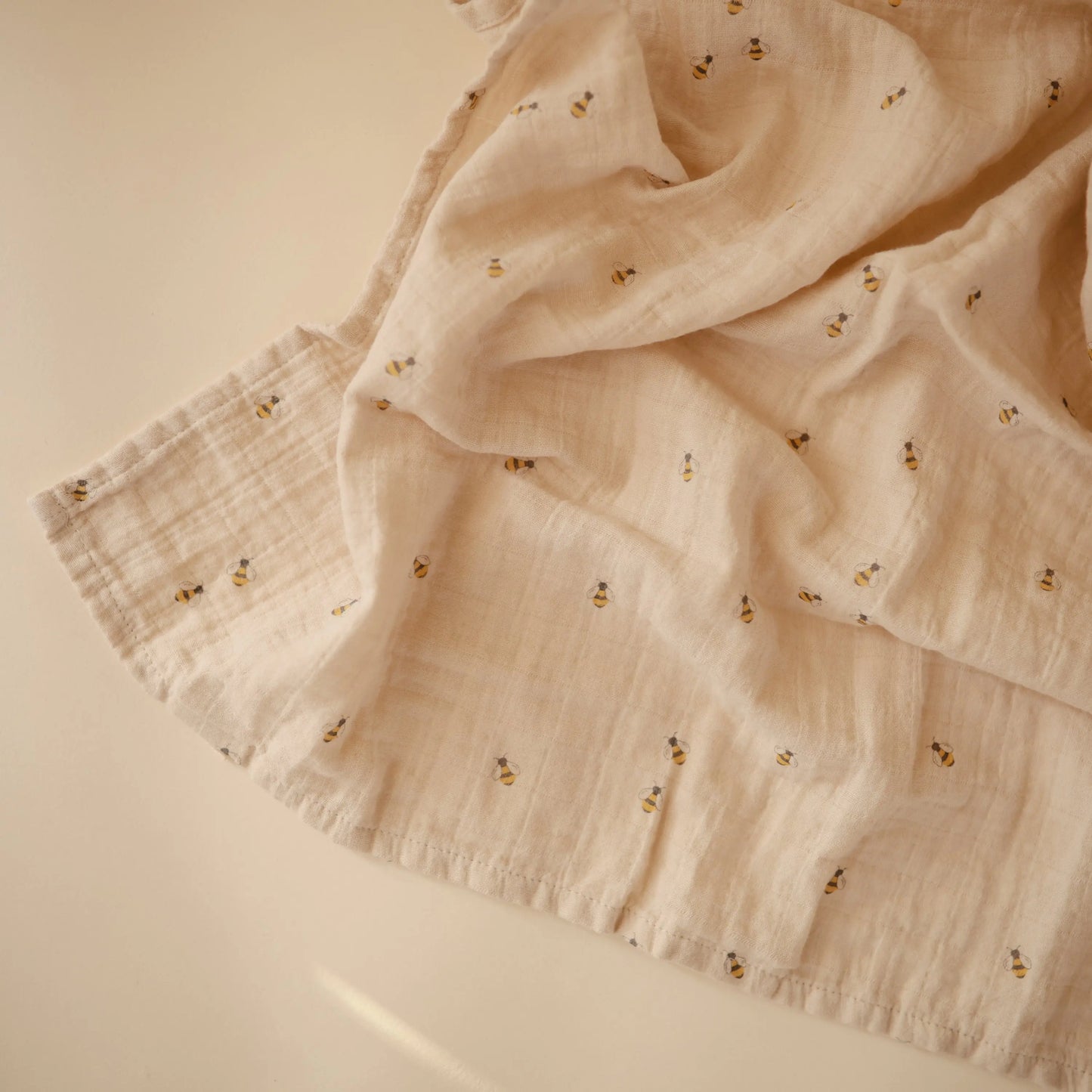 Organic Cotton Muslin Swaddle Blanket for Baby Cuddling and Nursing Mushie