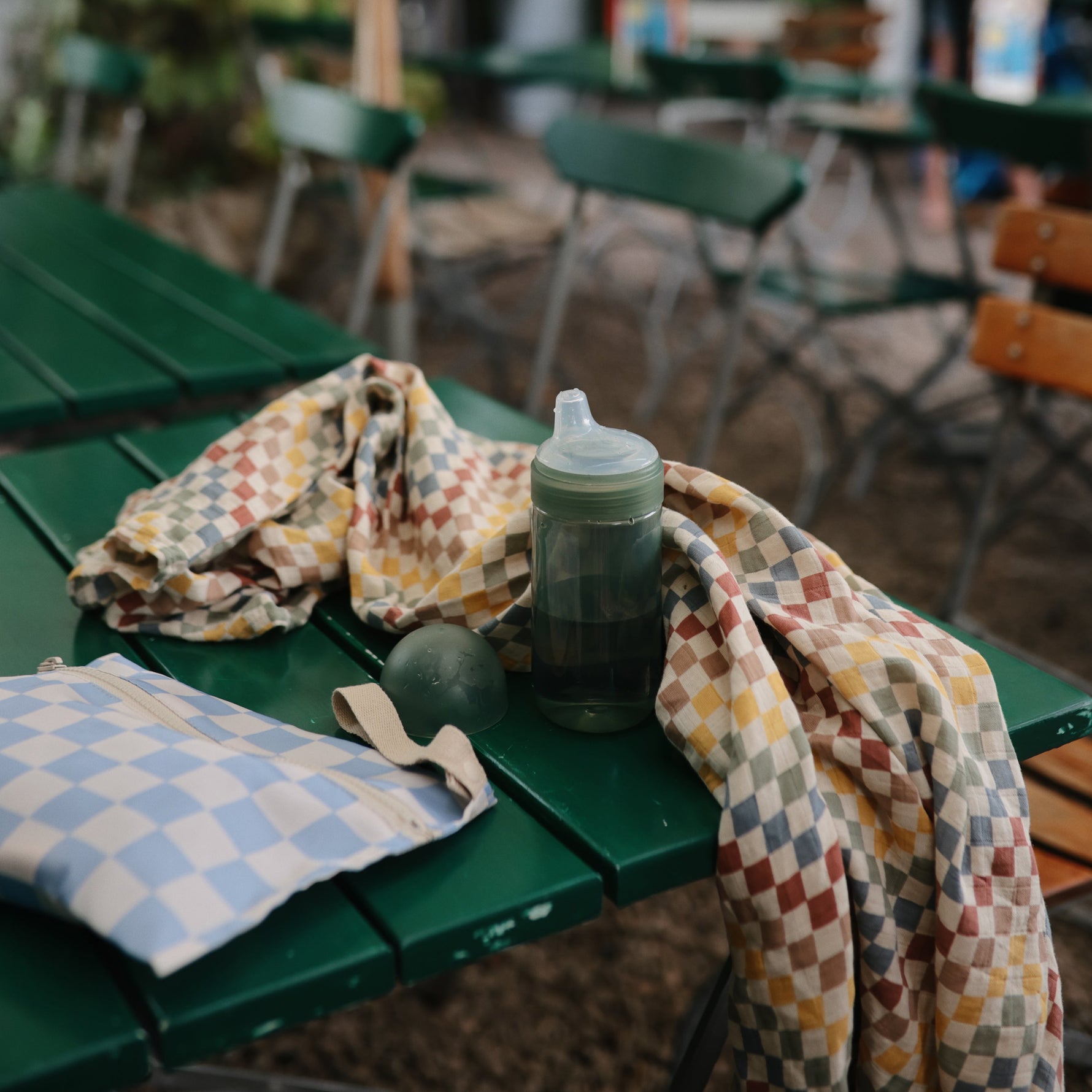 Mushie organic cotton muslin swaddle blanket