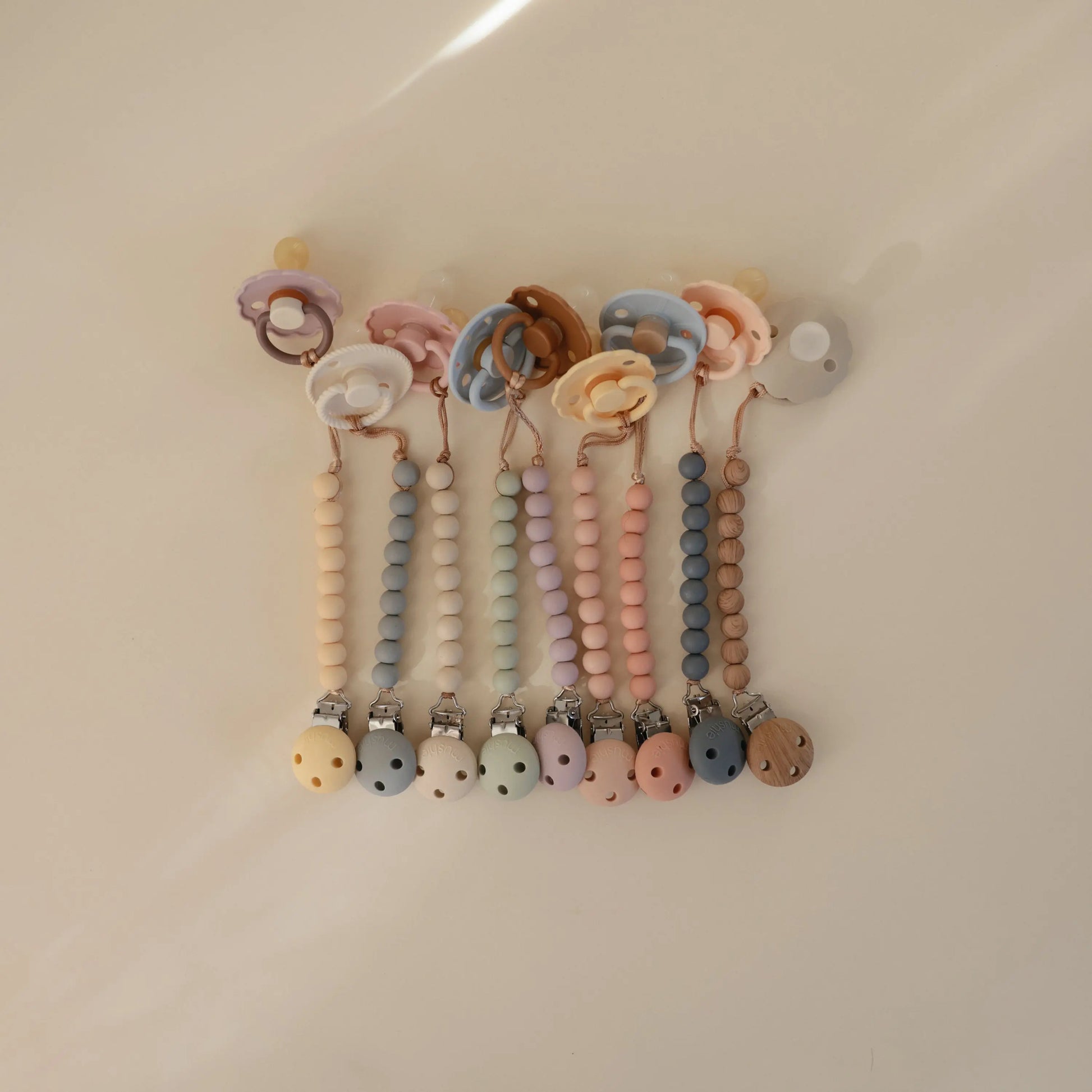 FRIGG Silicone Pacifier Four Pack for Baby Comfort with Safe Design and Soft Colors Mushie