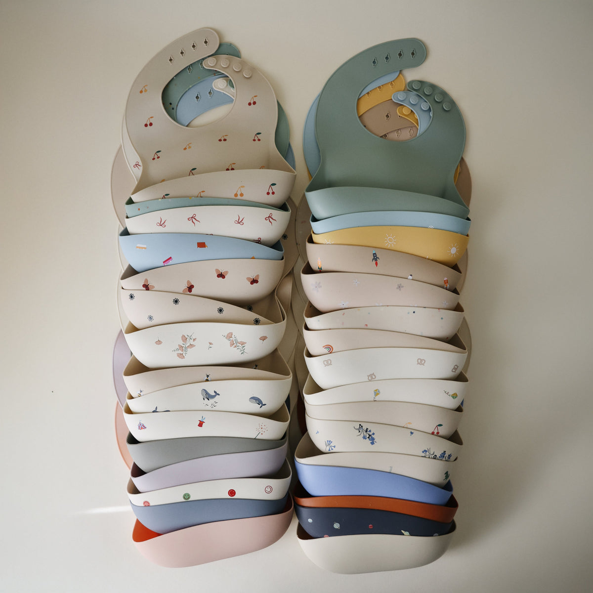 Silicone Baby Bib, Polka Dot Print by Mushie