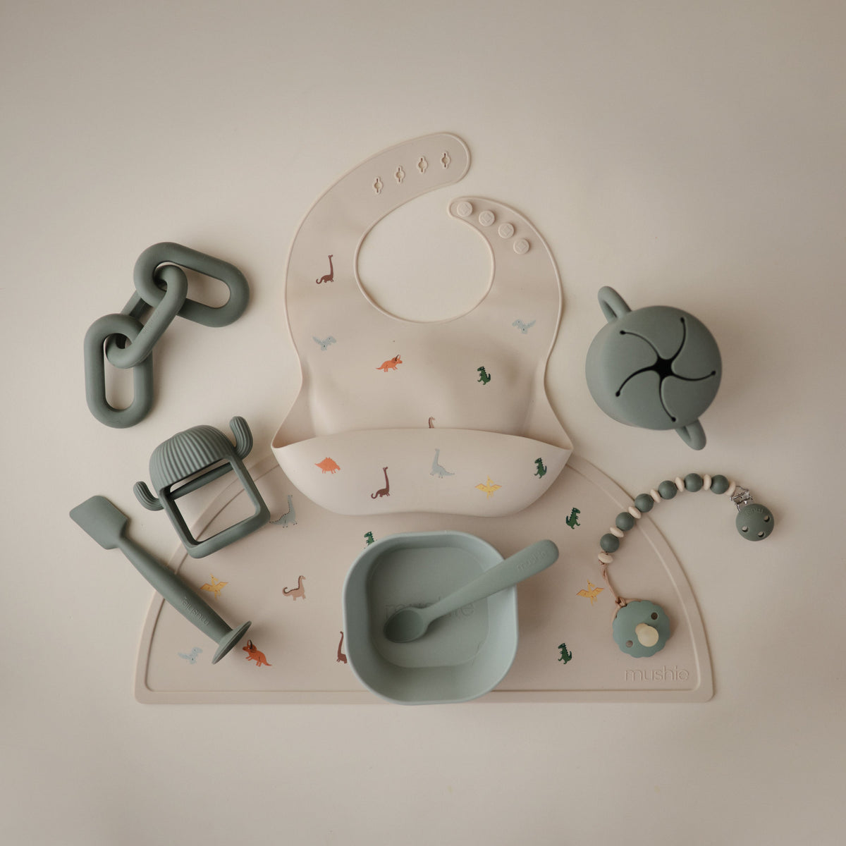 Mushie silicone placemat, non-toxic and easy to clean for babies.