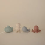 Mushie Mold Free Bath Play Set, silicone baby bath toys.