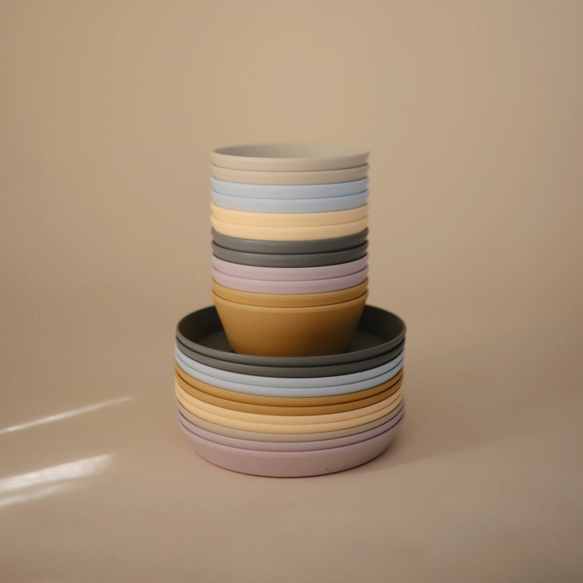 Round Dinnerware Bowl Set BPA Free Plastic Dishwasher Safe Microwave Safe Mushie
