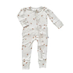 Harp Angel Boutique Fleur Ribbed Bamboo Ruffle Baby Romper | 2 - Way Zipper Sleeper - 