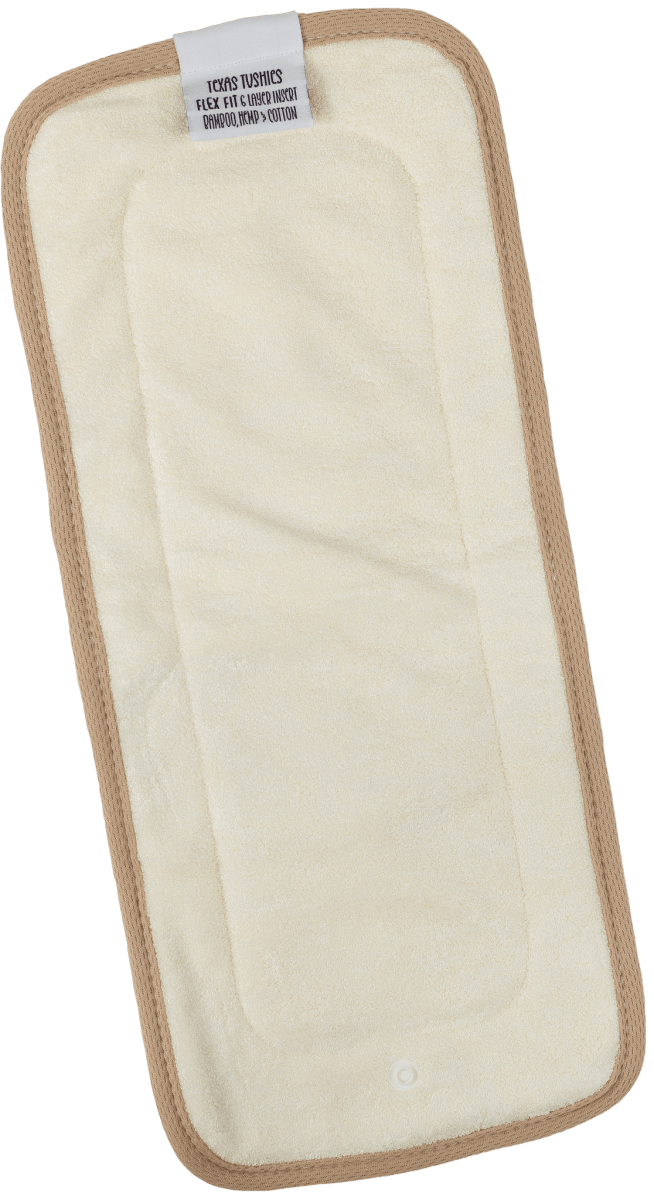 Texas Tushies Flex Fit 6 Layer Cloth Diaper Insert with Bamboo and Hemp for Eco - Friendly Babies - 