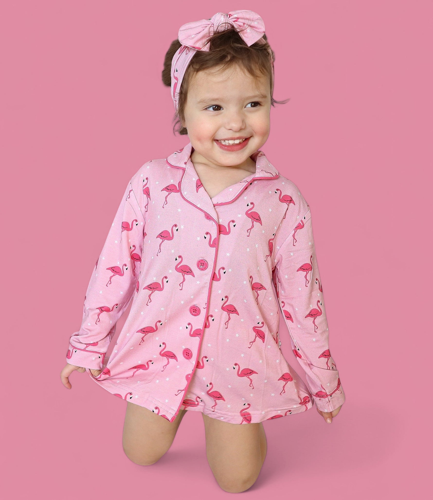 DREAM BIG LITTLE CO FLOCKING FLAMINGOS GIRL'S DREAM GOWNEveretts Place