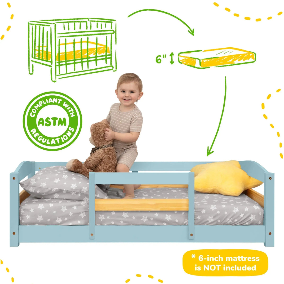 Ocodile.com Floor Bed - Crib Size - 