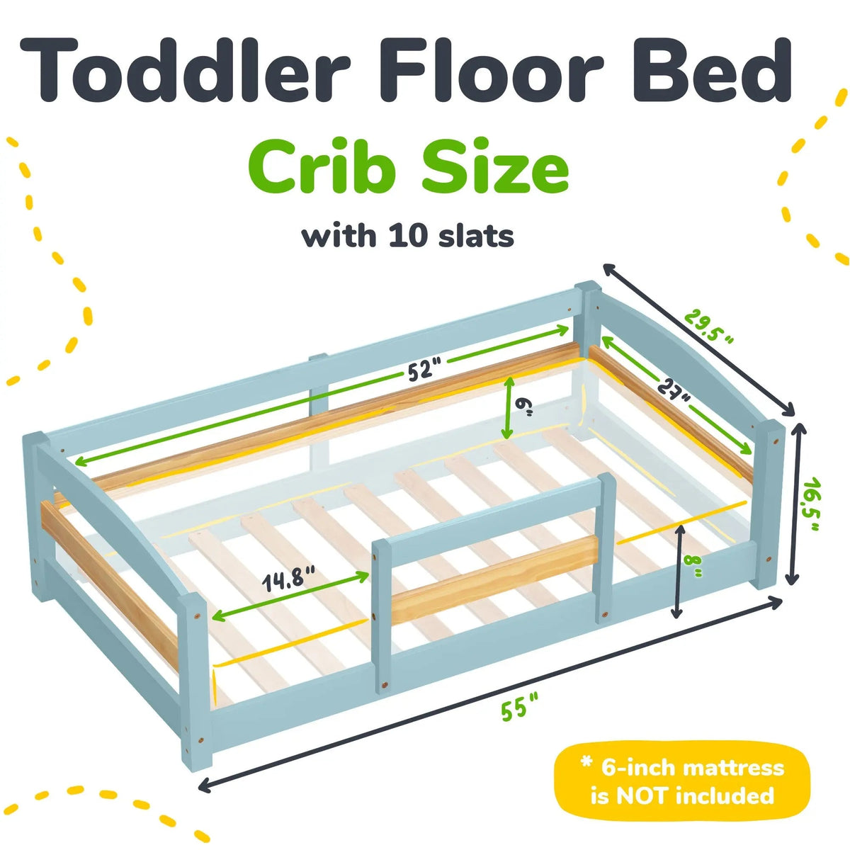 Ocodile.com Floor Bed - Crib Size - 