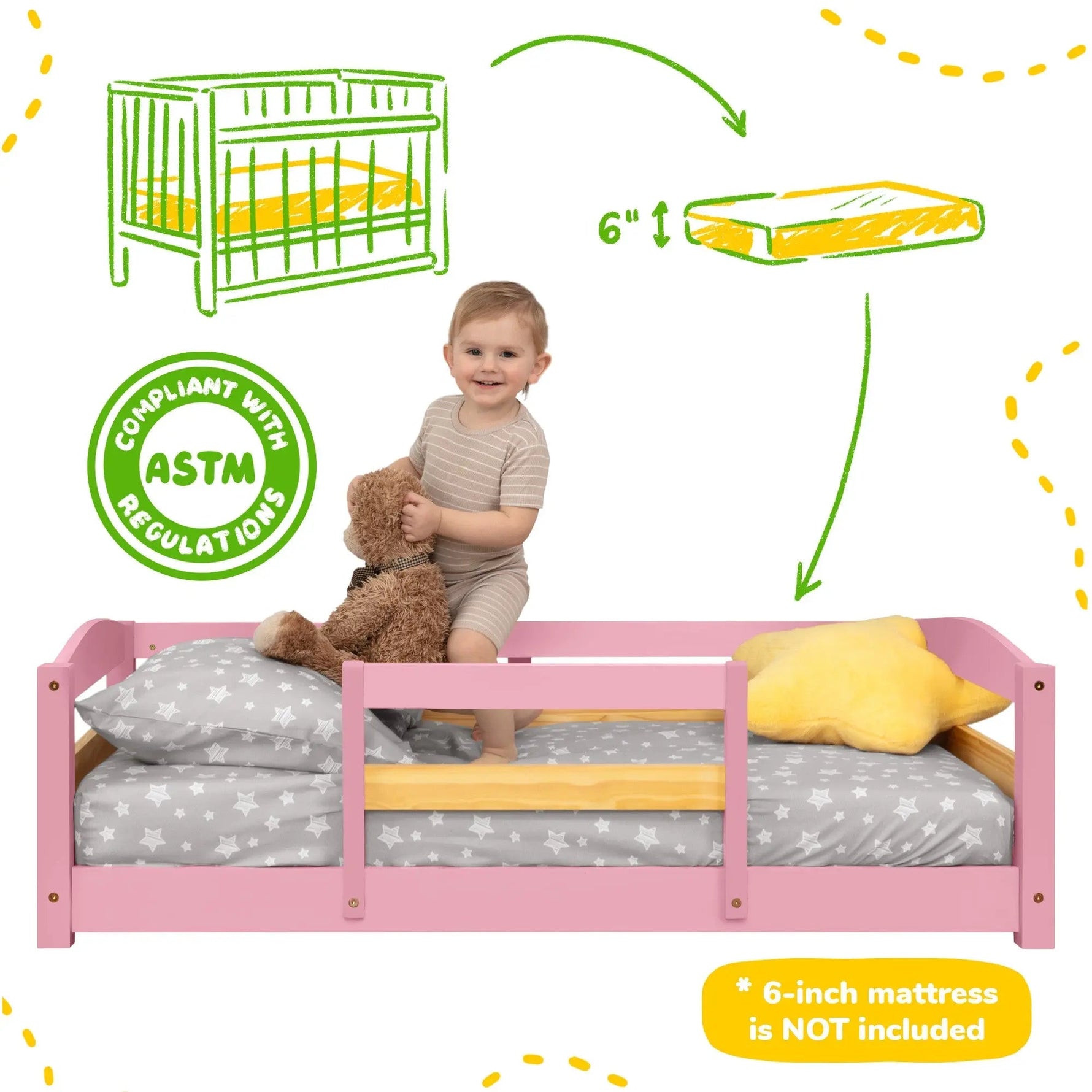 Ocodile.com Floor Bed - Crib Size - 
