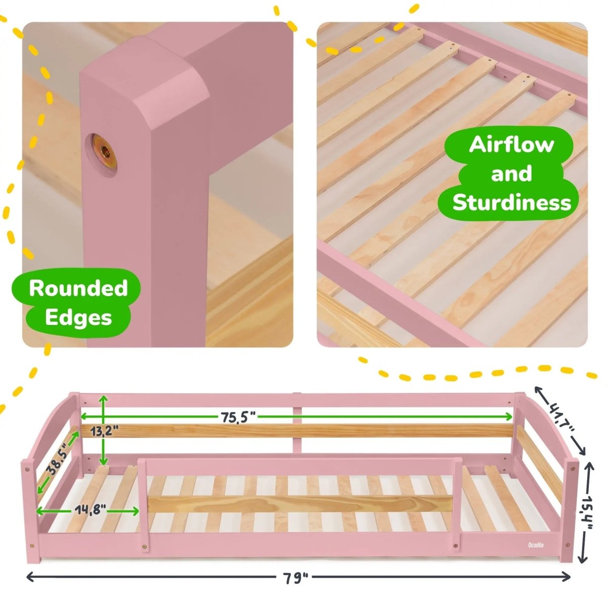Ocodile.com Floor Bed - Twin Size - 