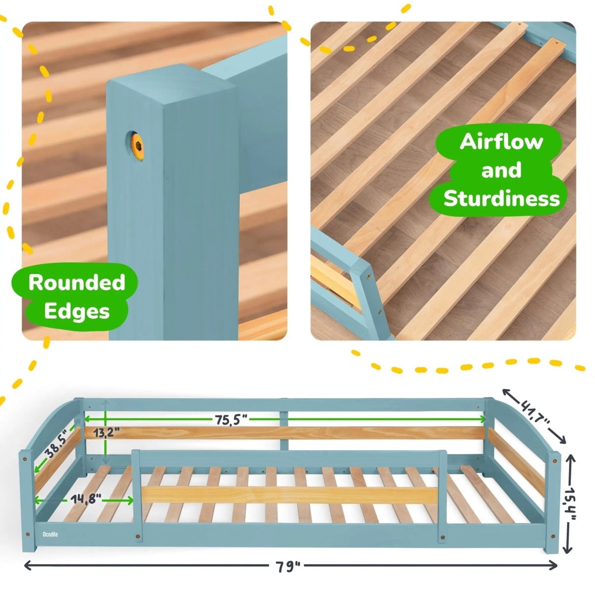 Ocodile.com Floor Bed - Twin Size - 
