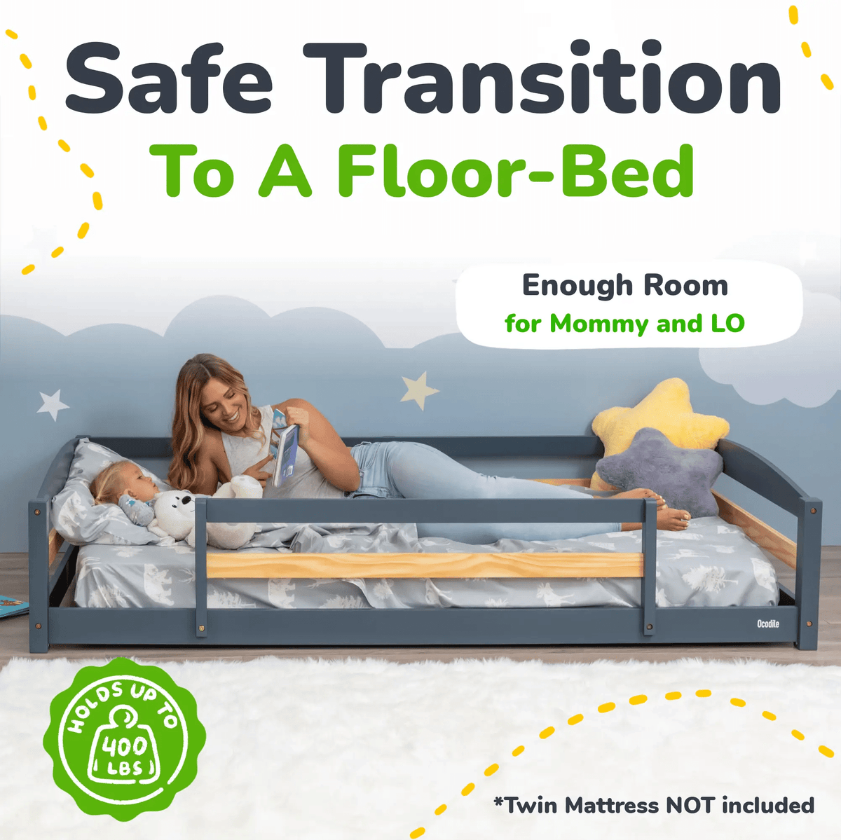 Ocodile.com Floor Bed - Twin Size - 