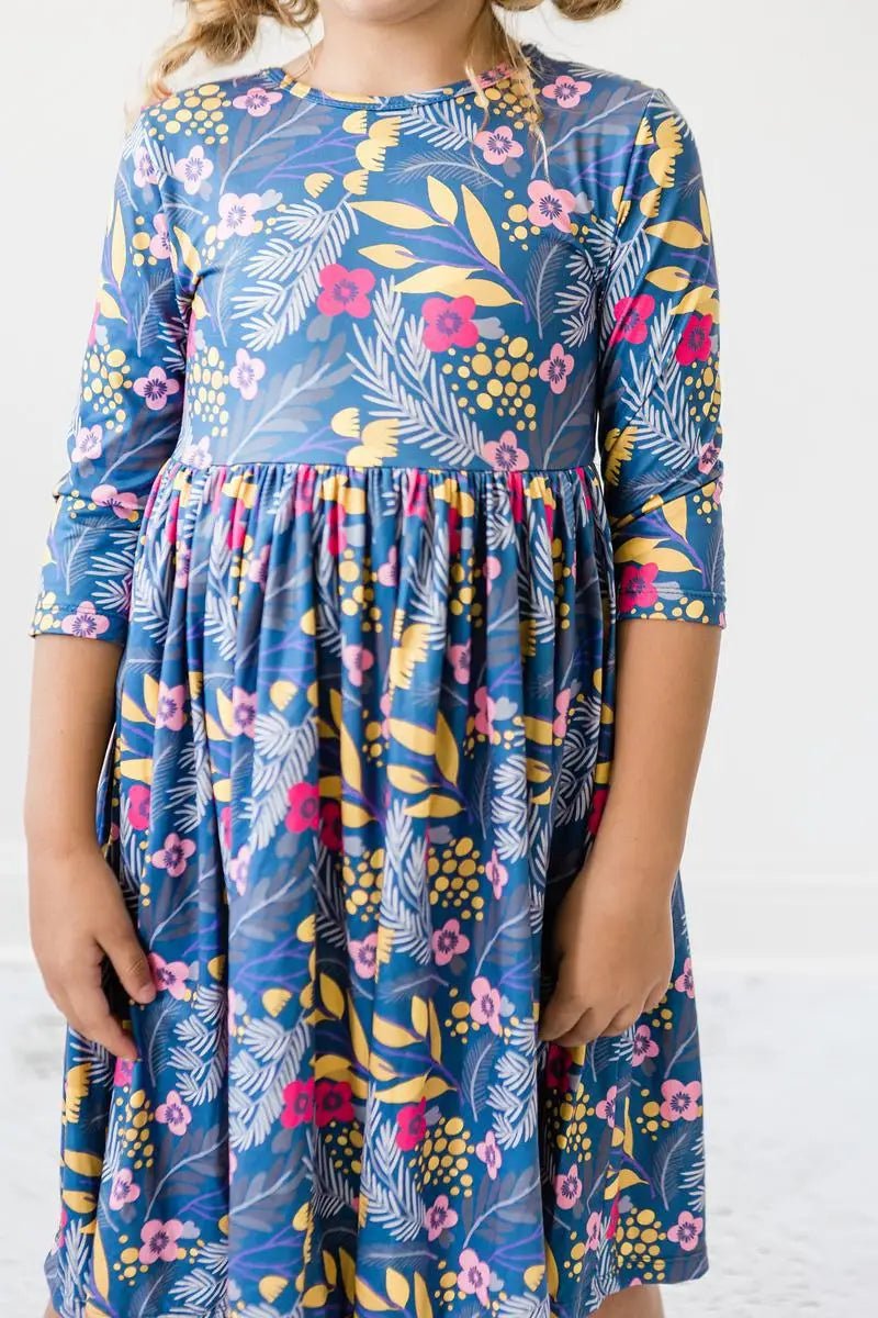 Mila & Rose ® Flora 3/4 Sleeve Pocket Twirl Dress - 