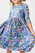 Mila & Rose ® Flora 3/4 Sleeve Pocket Twirl Dress - 