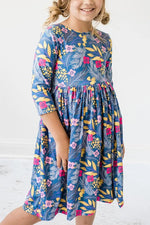 Mila & Rose ® Flora 3/4 Sleeve Pocket Twirl Dress - 