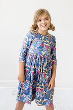 Mila & Rose ® Flora 3/4 Sleeve Pocket Twirl Dress - 
