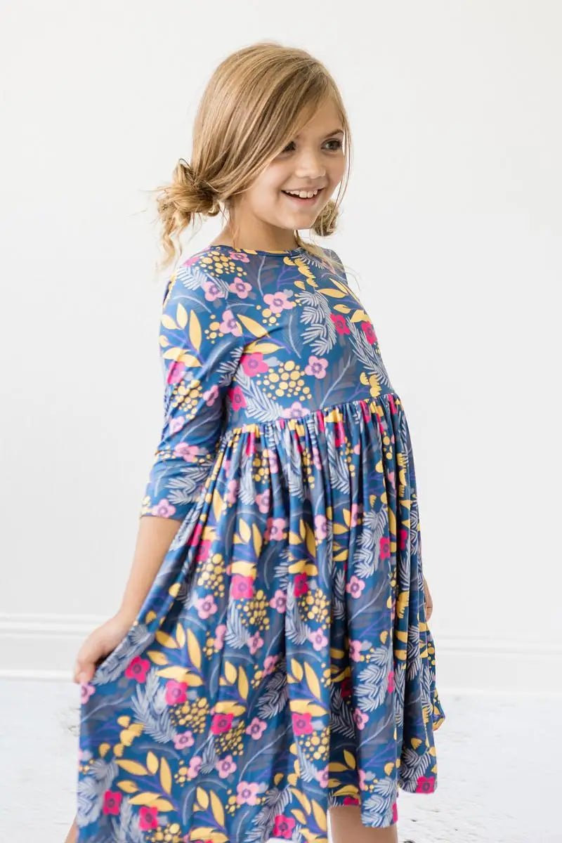 Mila & Rose ® Flora 3/4 Sleeve Pocket Twirl Dress - 