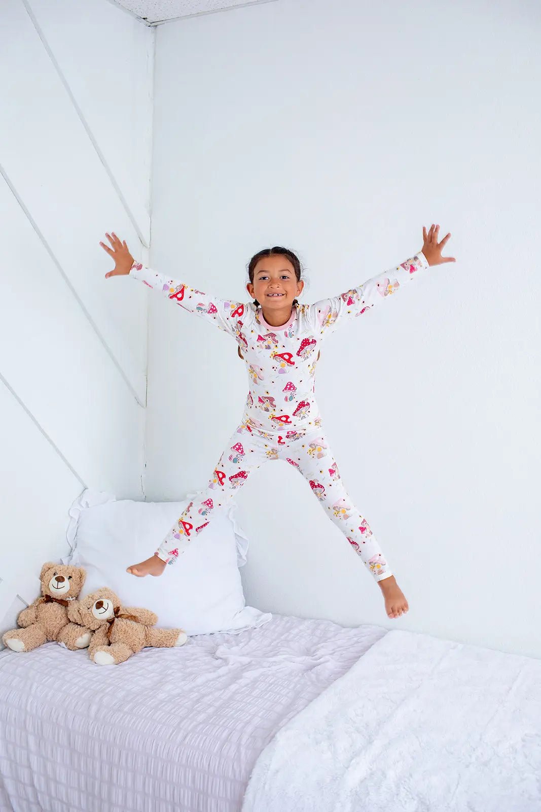 Bestaroo Flora Shrooms Pajama Set For Kids Silky Soft Bamboo - 