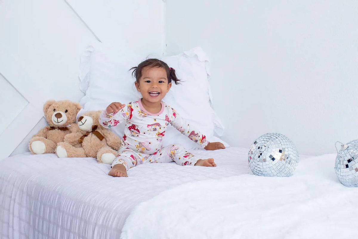 Bestaroo Flora Shrooms Pajama Set For Kids Silky Soft Bamboo - 