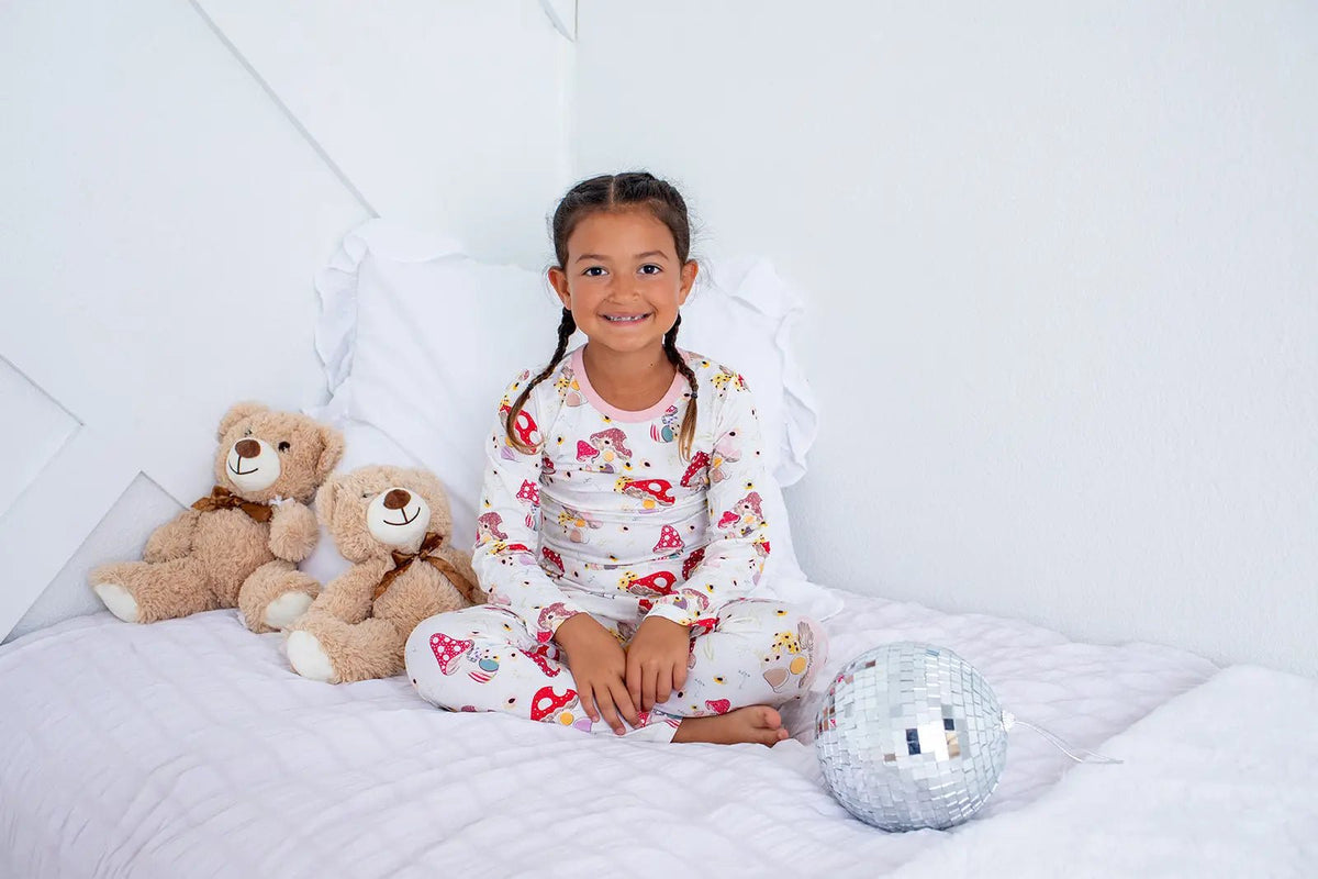 Bestaroo Flora Shrooms Pajama Set For Kids Silky Soft Bamboo - 