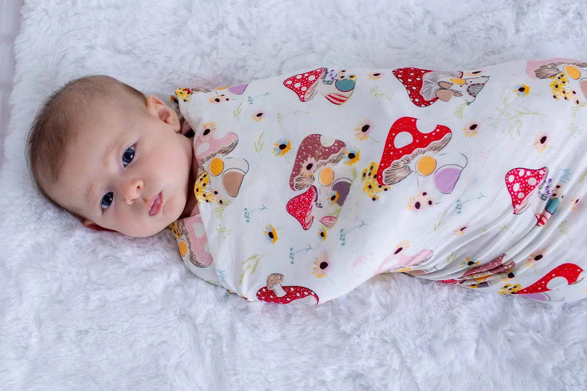 Flora Shrooms Swaddle - Baby & Toddler Clothing, Red, Textile, Child, Facial expression | Everetts Place