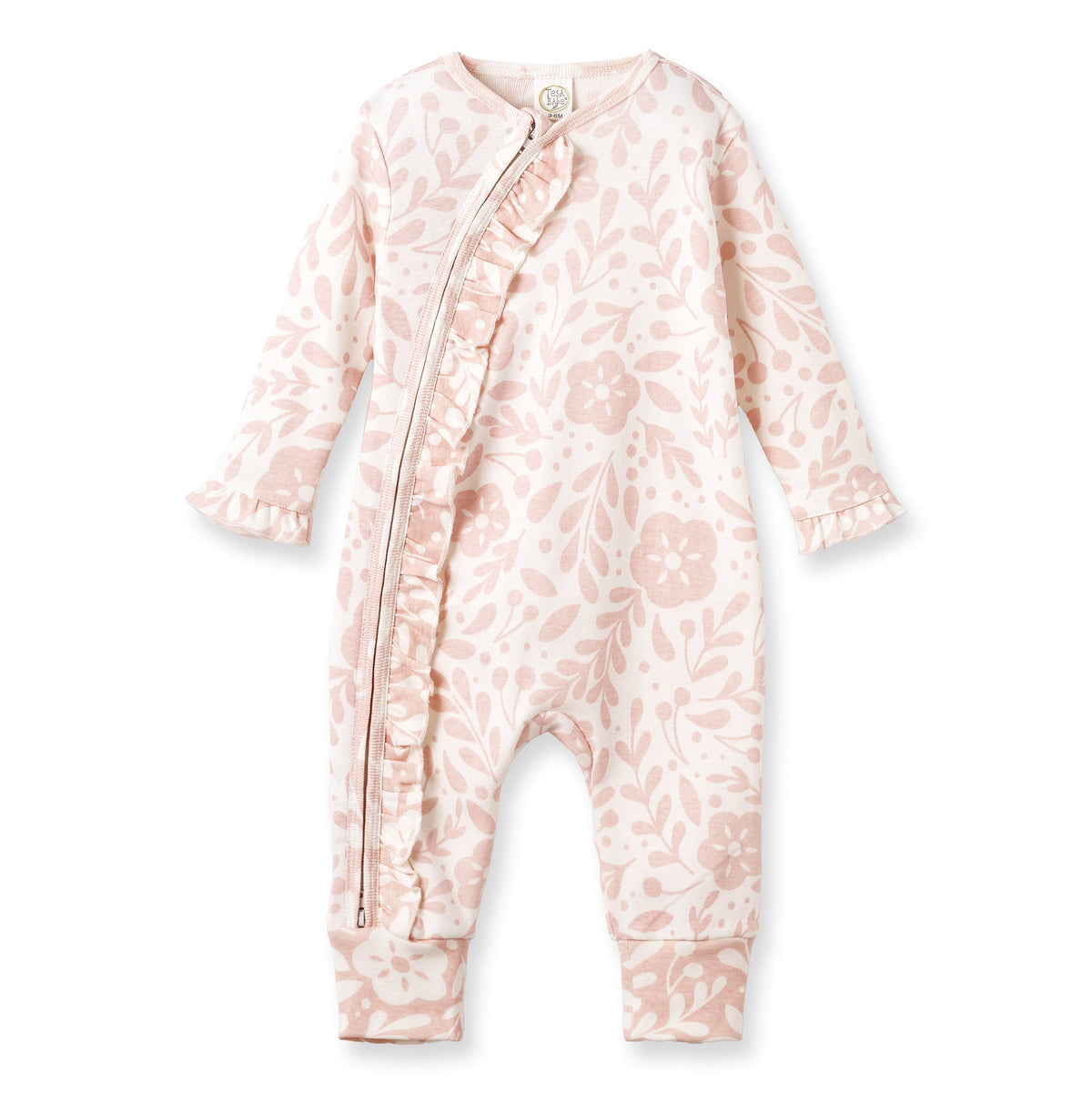 Tesa Babe Floral Baby Girl Romper – Soft Cotton Zipper Pink One - PieceEveretts Place