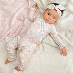 Floral Baby Girl Romper – Soft Cotton Zipper Pink One-Piece - Textile, Baby & Toddler Clothing, Pink, Nightwear, Comfort | Everetts Place