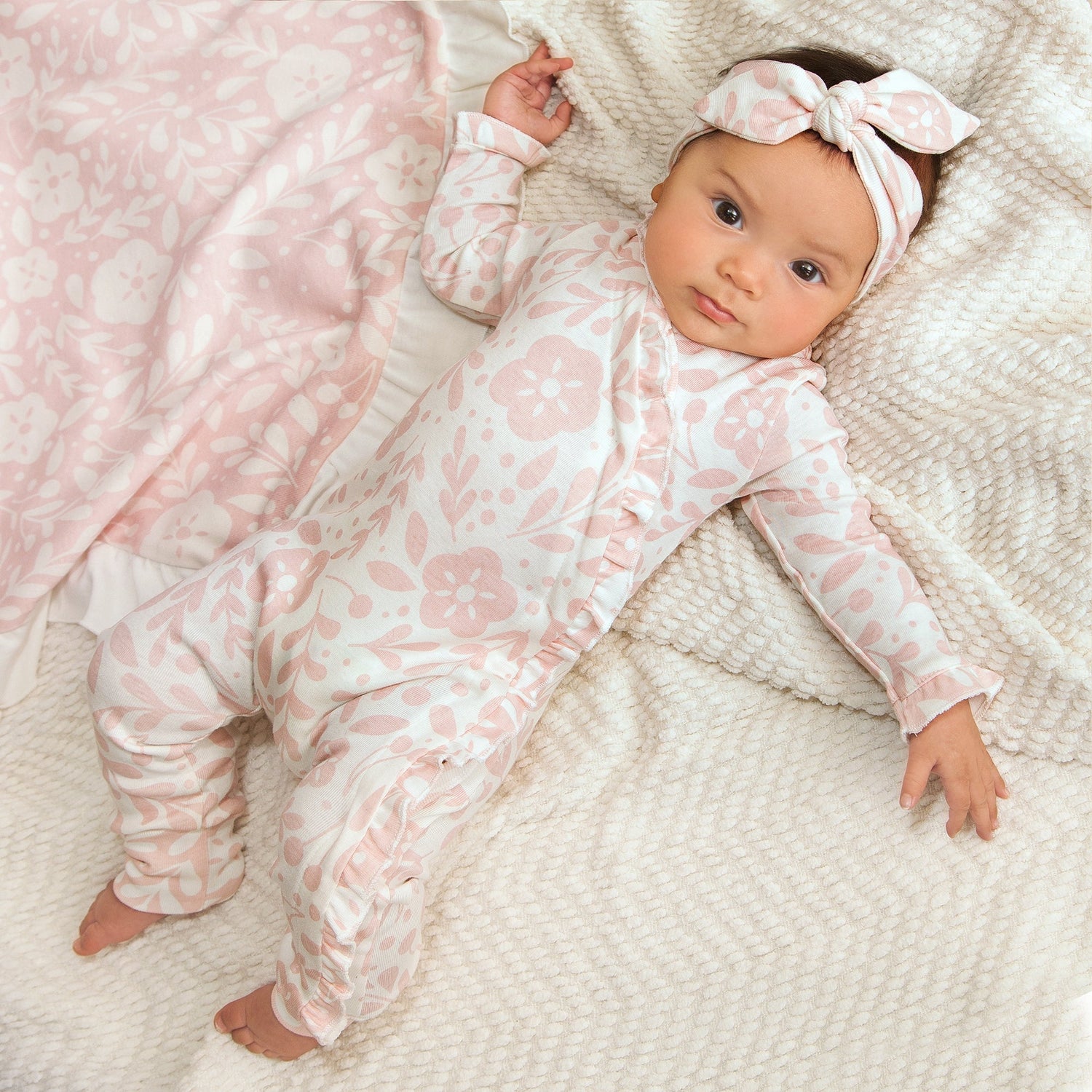 Floral Baby Girl Romper – Soft Cotton Zipper Pink One-Piece - Textile, Baby & Toddler Clothing, Pink, Nightwear, Comfort | Everetts Place