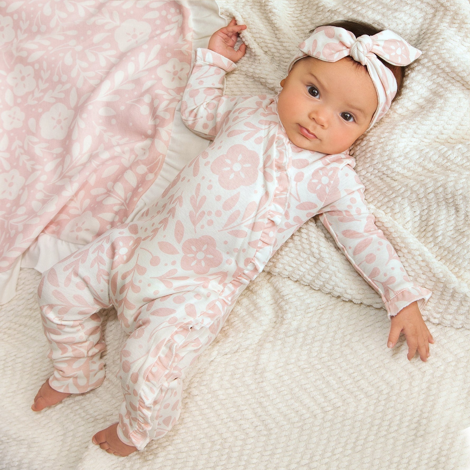 Floral Baby Girl Romper – Soft Cotton Zipper Pink One-Piece - Textile, Baby & Toddler Clothing, Pink, Nightwear, Comfort | Everetts Place