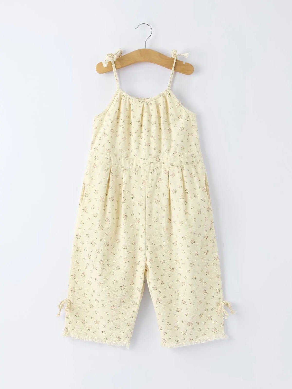 Rylee Faith Designs Floral Baby Girl Sleeveless Jumpsuit with Pockets - 