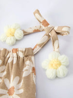 Floral Daisy Baby Girl Spaghetti Strap Romper Rylee Faith Designs 