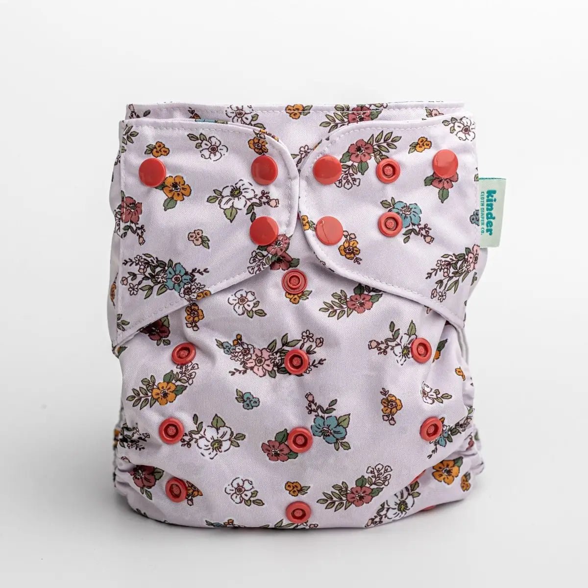 Kinder Cloth Diaper Co. Floral: Essentials Pocket Cloth Diaper with Athletic Wicking Jersey, Grows with your Baby -
