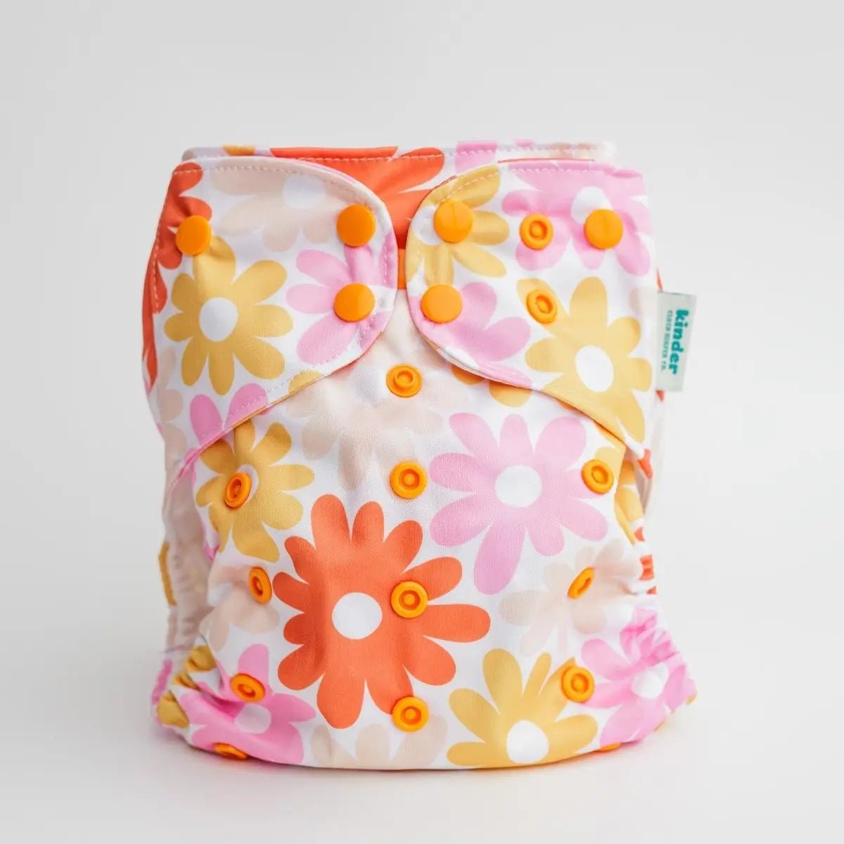 Kinder Cloth Diaper Co. Floral: Essentials Pocket Cloth Diaper with Athletic Wicking Jersey, Grows with your Baby -